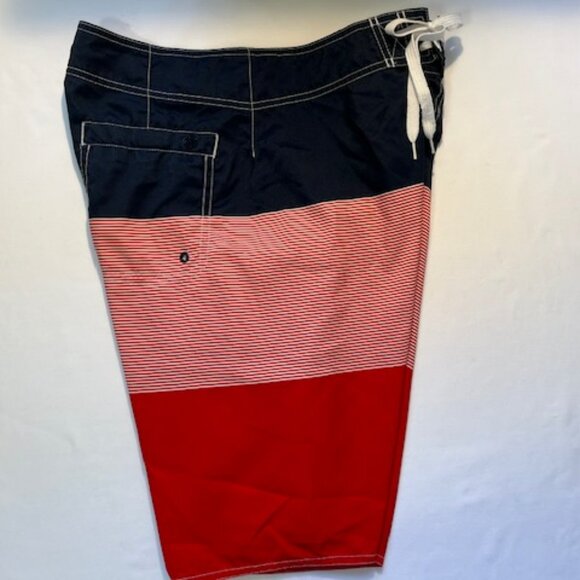 Hang Ten - Size 30 Men's Board Shorts - Red, White, Navy Swim Board Shorts - Picture 8 of 11